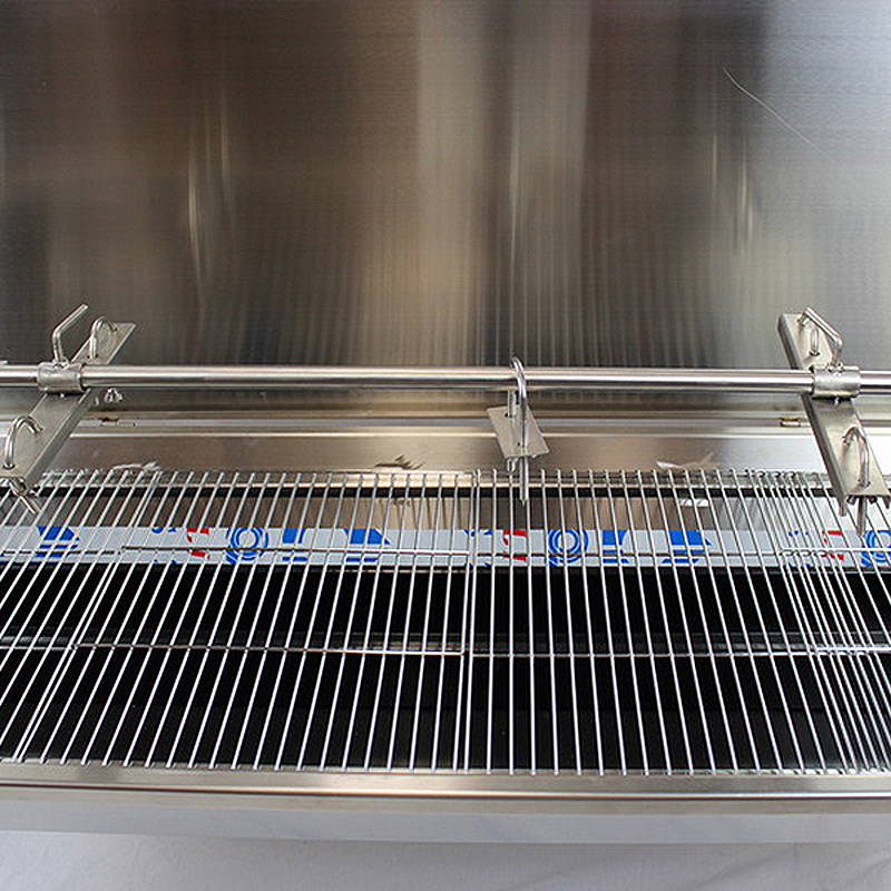 New Stainless Steel Charcoal Rotisserie BBQ BIG SPIT With Lid (1.5mtr