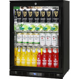 Black Commercial Glass 1 Door Bar Fridge With Energy Efficient Parts And Operation