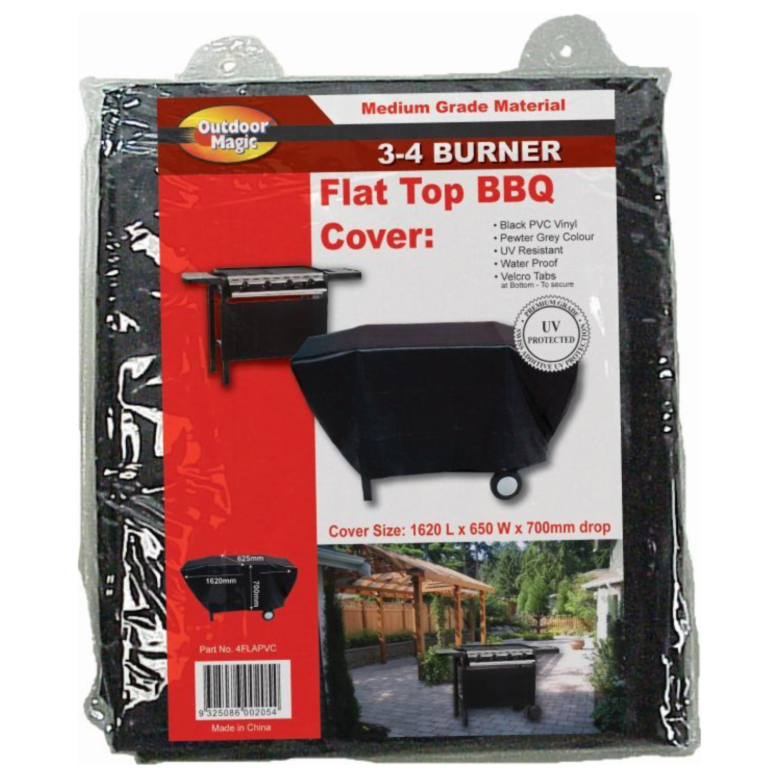 Outdoor Magic - Flat Top BBQ Cover 3-4 Burner - 4FLAPVC