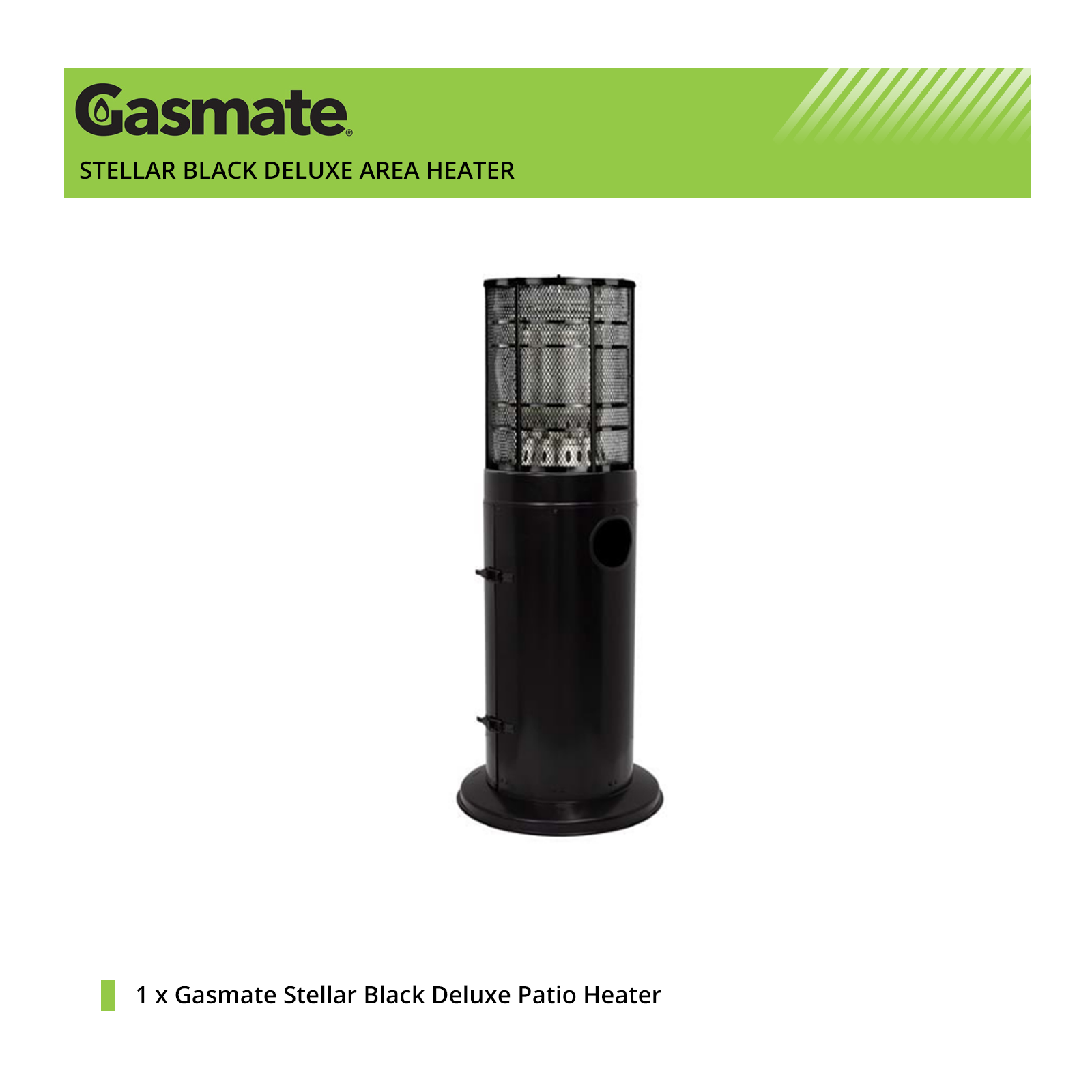 Gasmate Stellar Black Deluxe Area Heater - AH2066