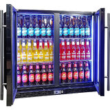 Schmick Twin Door Quiet Running  Black Triple Glazed Glass Door Bar Fridge Model SK246-B
