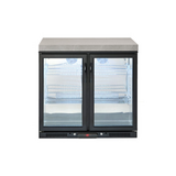 Crossray Kitchen BBQ Burner Double side cabinets with 1 x flat benchtop, under bench sink and Double Black fridge 