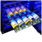 Schmick Black Upright Black Glass Door Dual Zone Wine Refrigerator - BD425D-B
