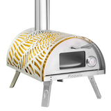 Piccolo Pizza Oven with Rotating Floor - Tuscan Sun - Includes Stand, Cover, Peel & Laser Thermometer - PPOTS-WT