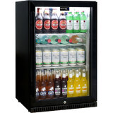 Schmick Black Bar Fridge Tropical Rated With Heated Glass and Triple Glazing 1 Door Model SK118R-B