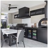 LPG Gasmate Nova MK2 Graphite Outdoor Kitchen with Drawers, Sink, BBQ, Double Door Fridge + Top and Storage - BQ29F-LPG-BUN