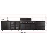 Large View Gasmate Nova MK2 Graphite 6 Burner (LPG) BBQ Outdoor Kitchen - BQ29FB-BUNDLE