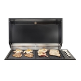 Artusi 104cm 4 Burner Built-In LPG Matte Black BBQ & Gloss Black Hood Bundle - ABBQ1B-Bun 