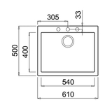 Artusi Granitek Series Single Bowl Sink - AGS611W