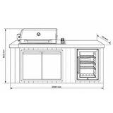 Outdoor Kitchen SS Grill with Drop-In Grill and Cooler - BDIODKSS-CU-AU