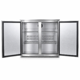 Double Door Solid Stainless Steel - BODD-S-SS