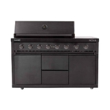 NG Gasmate Nova MK2 Graphite Outdoor Kitchen with Drawers, Sink, BBQ, Single Door Fridge + Top and Storage - BQ29F-NG1DFR-BUN