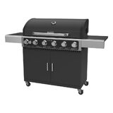 Gasmate Quasar 6B Trolley BBQ with Solid Hood & Side Brn