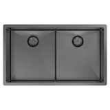 Abey Piazza Double Square Bowl Sink Black Pearl - CR340DB