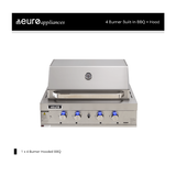 Euro 4 Burner Built-In BBQ and Hood (304 Grade SS) - EAL900RBQ