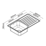 EC Single Left Hand Bowl & Drainer - EC100L