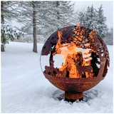 ESSCHERT DESIGN Fire Ball Pre-Rusted Laser Cut - Forest Scene - FF261
