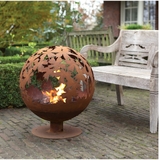 ESSCHERT DESIGN Fire Ball Pre-Rusted Laser Cut - Leaves - FF293