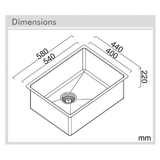Abey Alfresco Single Bowl Inset Sink - FRA540
