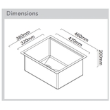 Abey Alfresco Party 320 Single Bowl Sink with Accessories - FRAP320