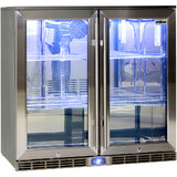 Rhino Glass 2 Door Energy Efficient Alfresco 208L Bar Fridge with LOW E Glass