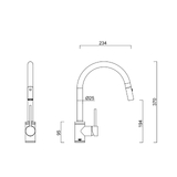 Gareth Ashton 316 Gooseneck Pull Out Kitchen Mixer - KTA037-316-BR