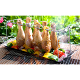 Man Law BBQ Chicken rack holds 12 wings - legs - thighs - stainless steel with tray- MAN-V10