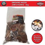 Outdoor Magic - Smoking Jam Wood Chunks 3kg - OMJAMCH3 Smokey Taste Flavor Meat Vegetables BBQ Aroma- OMJAMCH3
