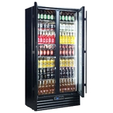 Rhino 2 Door Black Commercial Upright Dual Glazed Door Bar Fridge - SGT2-BS