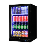 Schmick Quiet Running Front Venting Under Bench Black Glass Door Bar Fridge Heated Glass - Model SK126L-B-HD