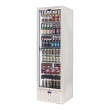 Schmick Classy White Upright Heated Glass 1 Door Bar Fridge - Model SK422L-W-HD