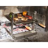 Stainless Steel Tuscan Fireplace and Camping BBQ Grill - Cooks over an open Fire Pit -TP-7000