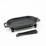 Ooni Cast Iron Grizzler Griddle Pan with Removable Handle & Stainless Steel Trivet