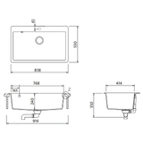 Abey Schock Virtus Large Bowl Sink Concrete Grey - VN-100XLC