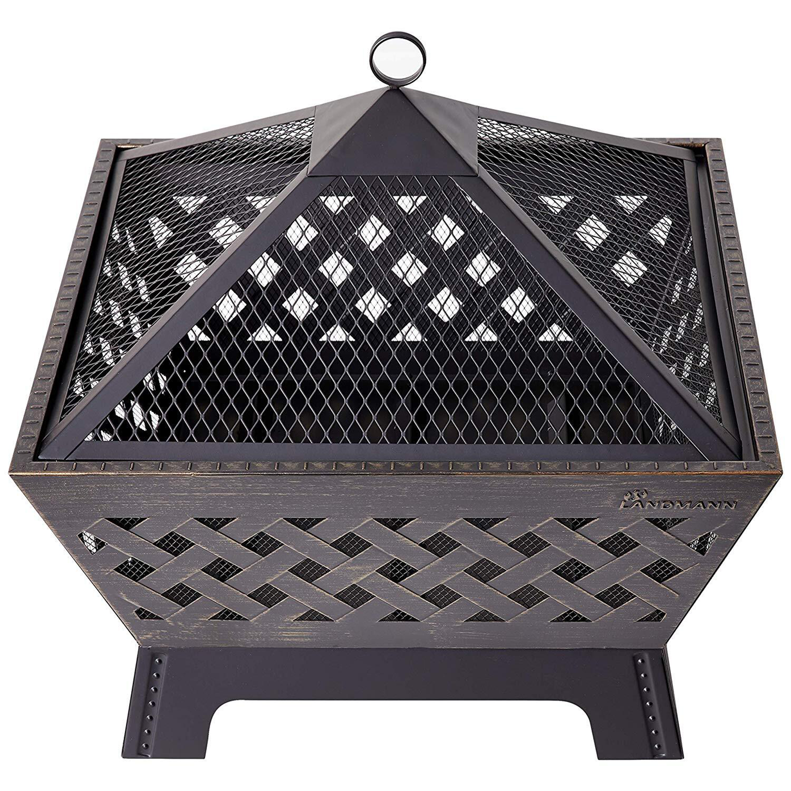 New Landmann Square Fire Pit with Cover & Poker - 22103 | eBay
