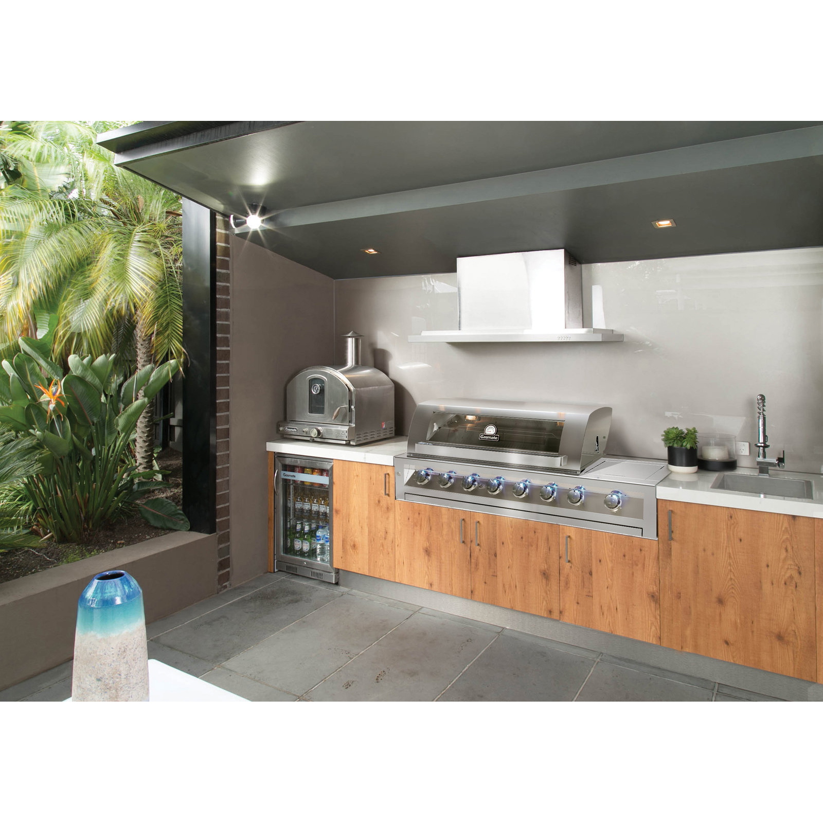 gasmate galaxy black hood lpg outdoor kitchen