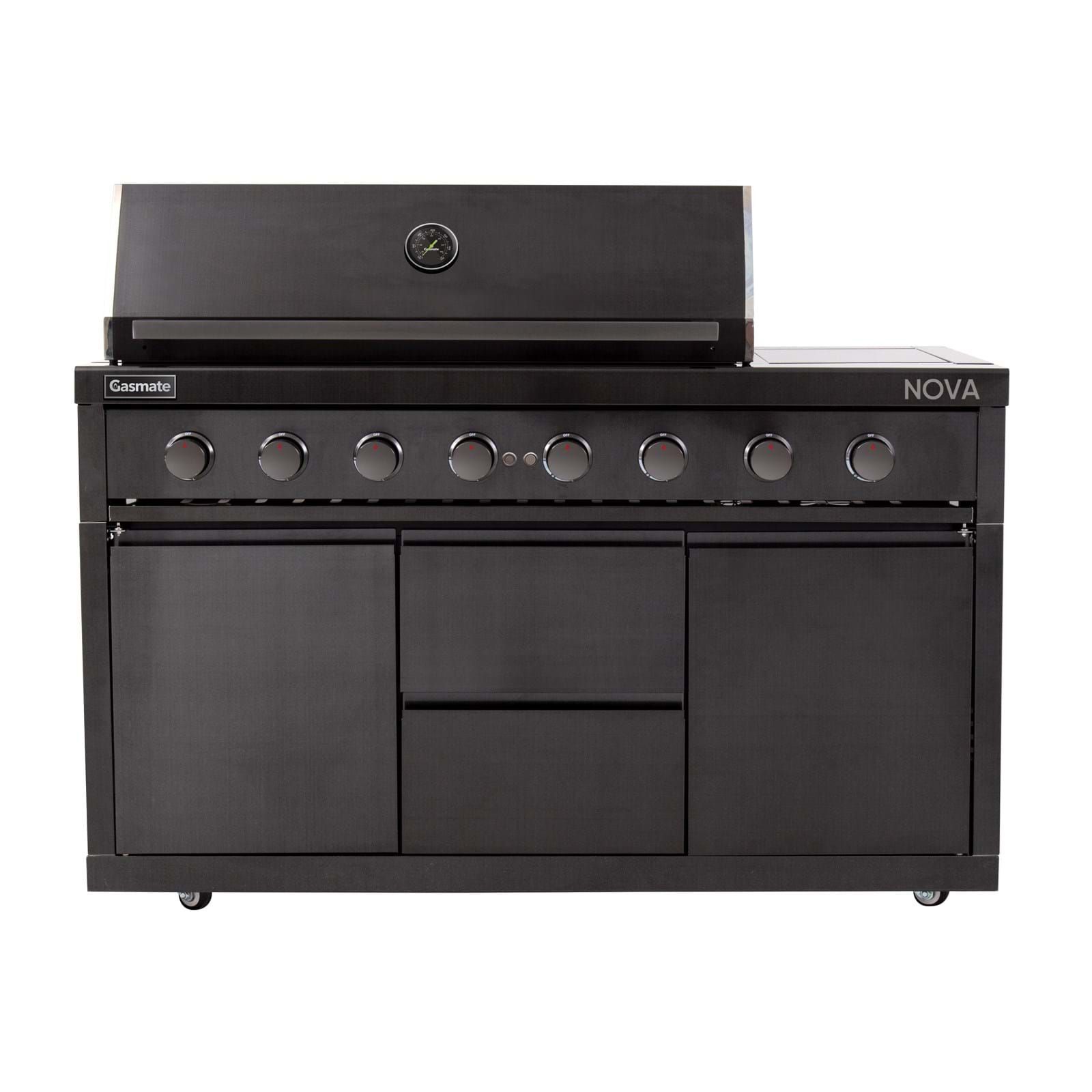 Large View Gasmate Nova MK2 Graphite 6 Burner (LPG) BBQ Outdoor Kitchen - BQ29FA-BUNDLE