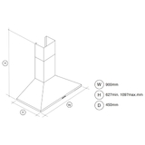 Artusi 90cm Canopy Rangehood Stainless Steel ACH905X/1