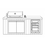 Outdoor Kitchen SS Grill with Drop-In Grill and Cooler - BDIODKSS-CU-AU