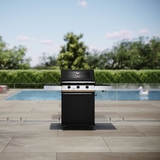 1200 Series 3 burner BBQ & Trolley, Black Enamel - BMG1230BB
