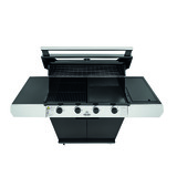  Beefeater 1200 Series Black Enamel 4 Burner BBQ & Trolley w/ Side Burner, Cast Iron Burners & Grills - BMG1241BB
