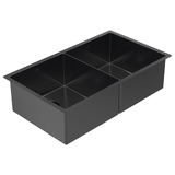 Abey Piazza Double Square Bowl Sink Black Pearl - CR340DB