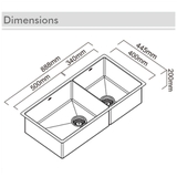 Piazza One & 3/4 Square Bowl Black Pearl - CR500DB