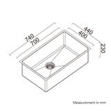 Abey Alfresco Large Single Bowl Sink - FRA700