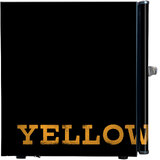 Yellowstone Retro Black Small Vintage Mini Bar Fridge 46 Litre With Opener