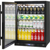 Black Quiet Commercial Glass 1 Door Bar Fridge With Brand Parts And Low Energy Consumption