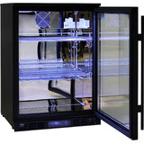 Rhino Night Club Commercial Multi Light Colored Black 1 Door Bar Fridge