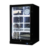 Schmick Quiet Running Front Venting Under Bench Black Glass Door Bar Fridge Heated Glass - Model SK126L-B-HD