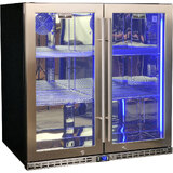 Schmick Quiet Running Front Venting Under Bench Heated Glass 2 Door Bar Fridge Model SK245-HD