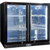Schmick Twin Door Quiet Running  Black Triple Glazed Glass Door Bar Fridge Model SK246-B